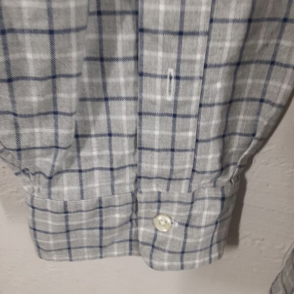 Ralph Lauren Mens 2XL Classic Fit Cotton Gray Plaid Long Sleeve Button Up Shirt - Picture 5 of 8